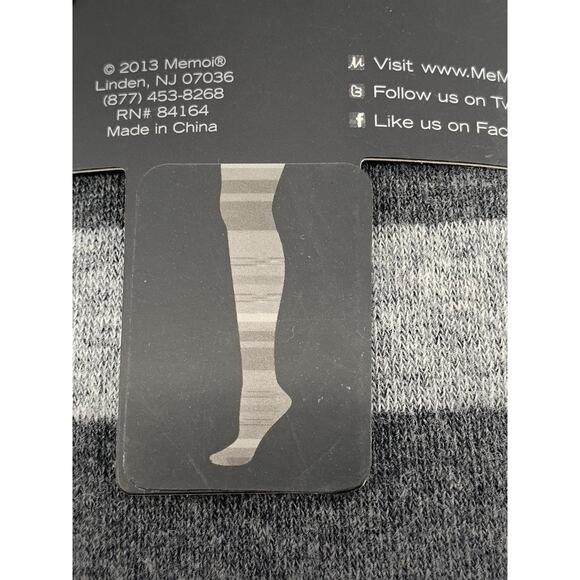 MEMOI Women's Dark Gray Heather Striped-Printed Palette Sweater Tights SZ M/L - Picture 5 of 8